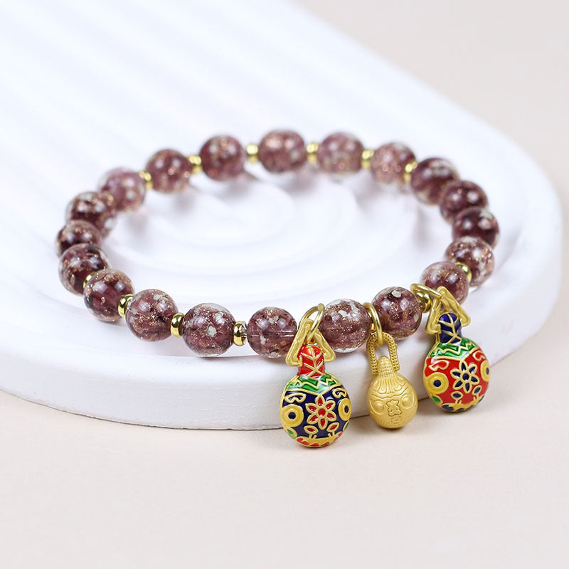 Female Fragrant Gray Colored Glaze Chinese Style Bracelet