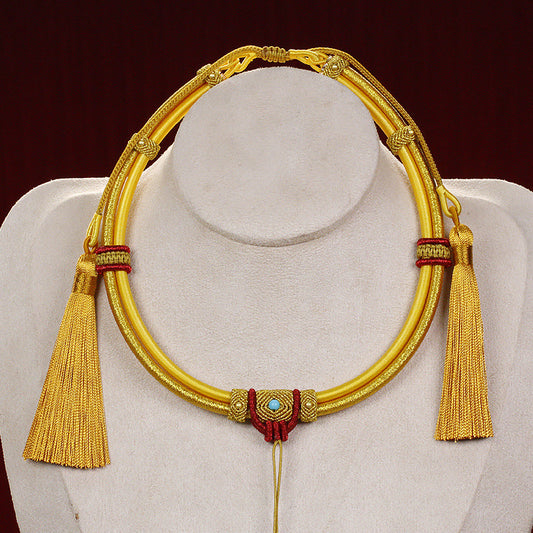 Children's Double Tube Buckle Gold Safety Lock Collar