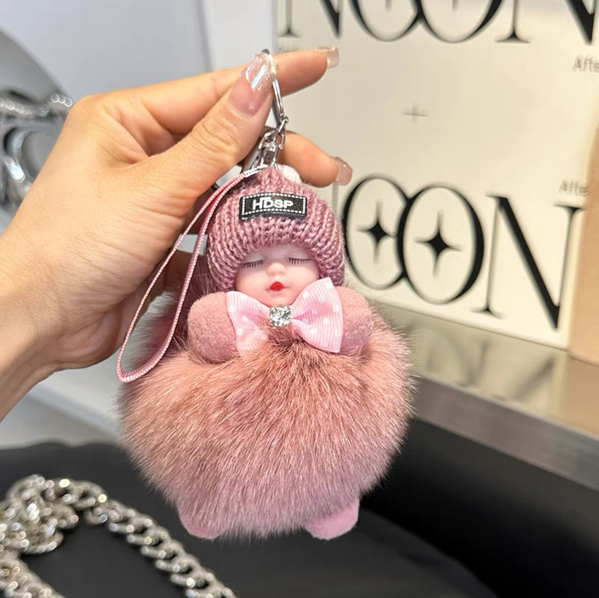 Fox Fur Doll Car Key Decoration Rings
