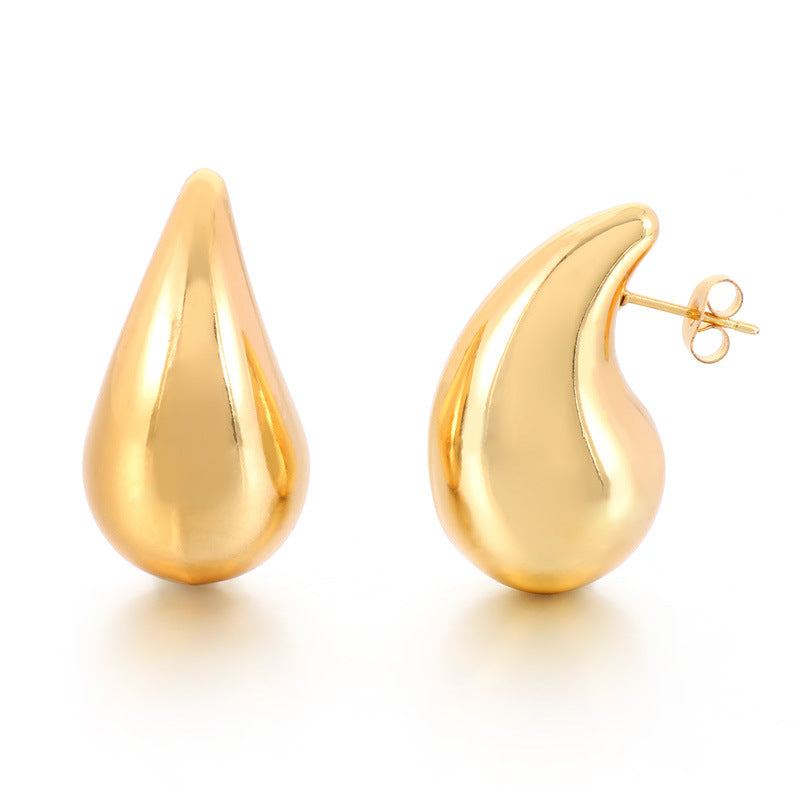 Design Chubby Water Drop Fashion Stainless Earrings