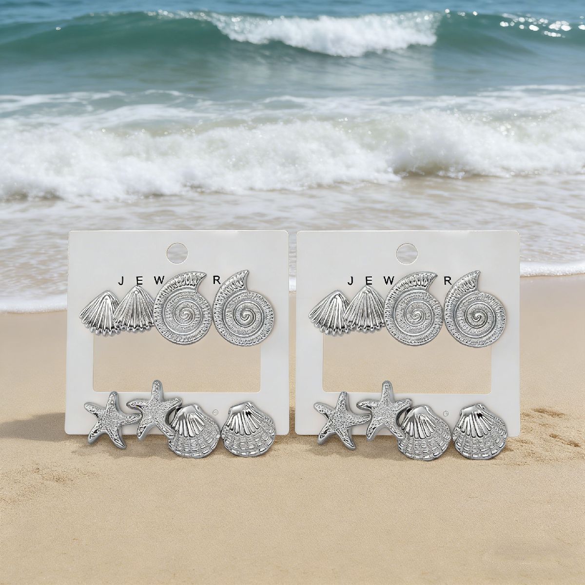 Women's Fashion High-grade Flower Starfish Heart Geometric Simple Match Stud Earrings