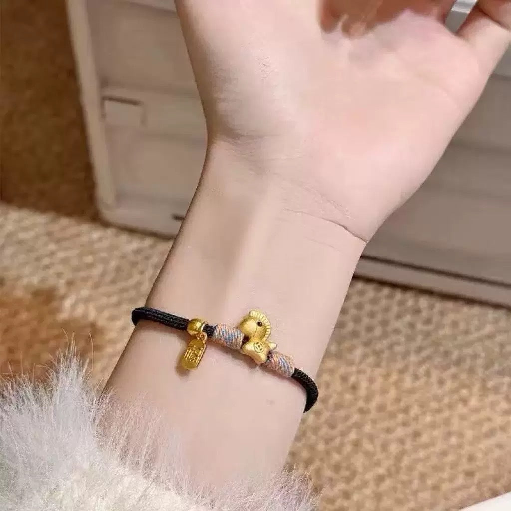 Women's & Men's Life Red Rope Pony Carrying Strap Hand-woven Bracelet