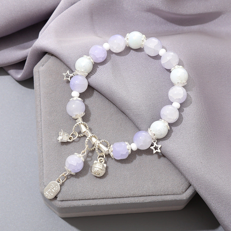 Graceful Crystal Super Moonstone Couple Girlfriends Bracelet