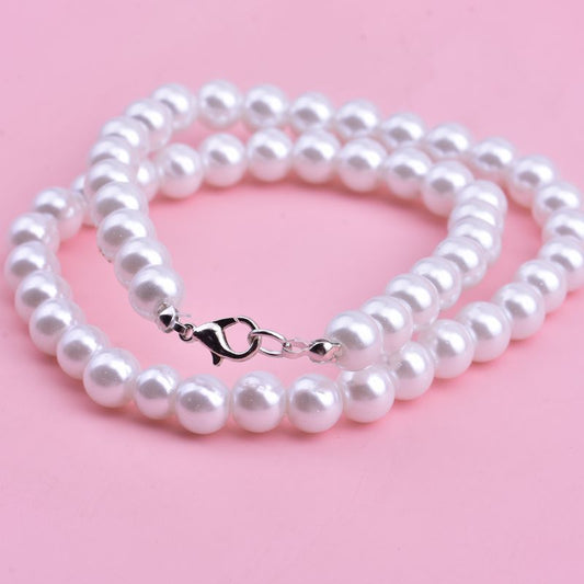 Women's Pearl Short Simple Clavicle Chain 2 Necklace