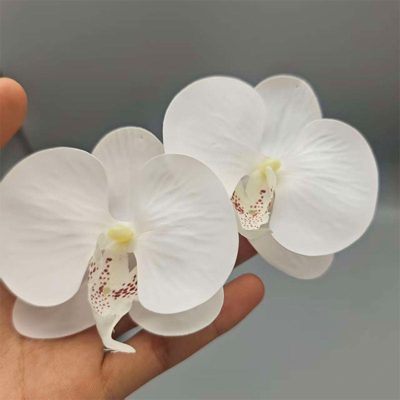 Women's Personalized Three-dimensional Phalaenopsis Flower Head Flowers Exaggerated High Sense Stud Earrings