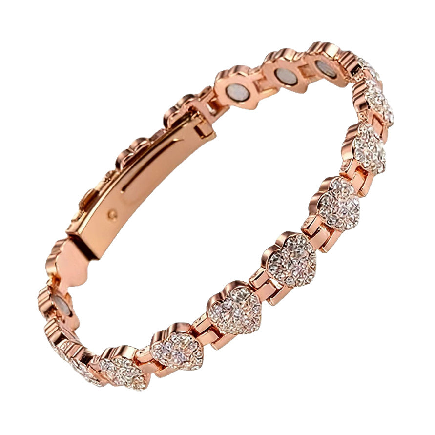 Women's & Men's Bronze Magnet Striped Fashion Full Series Bracelet