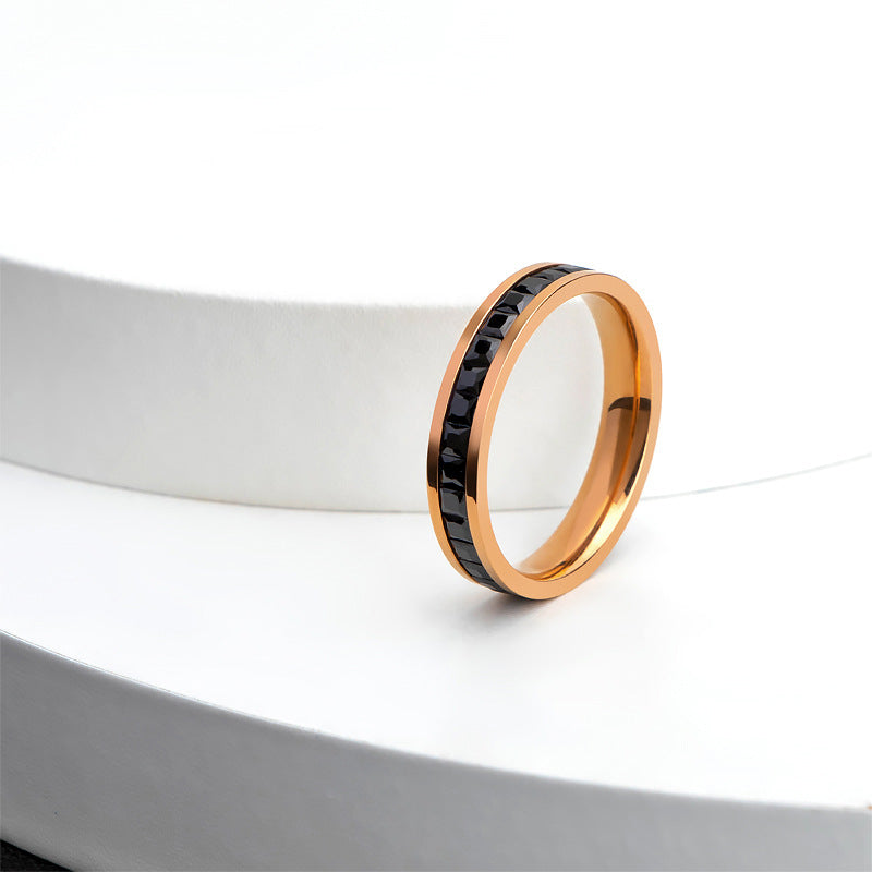 Personalized Color Female Titanium Steel Full Diamond Index Finger Ring