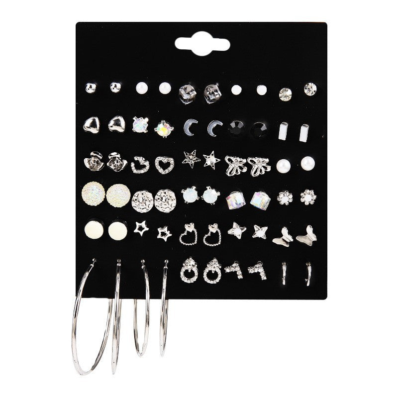 Metal Irregular Geometry Pairs Earings Vintage Pearl Earrings