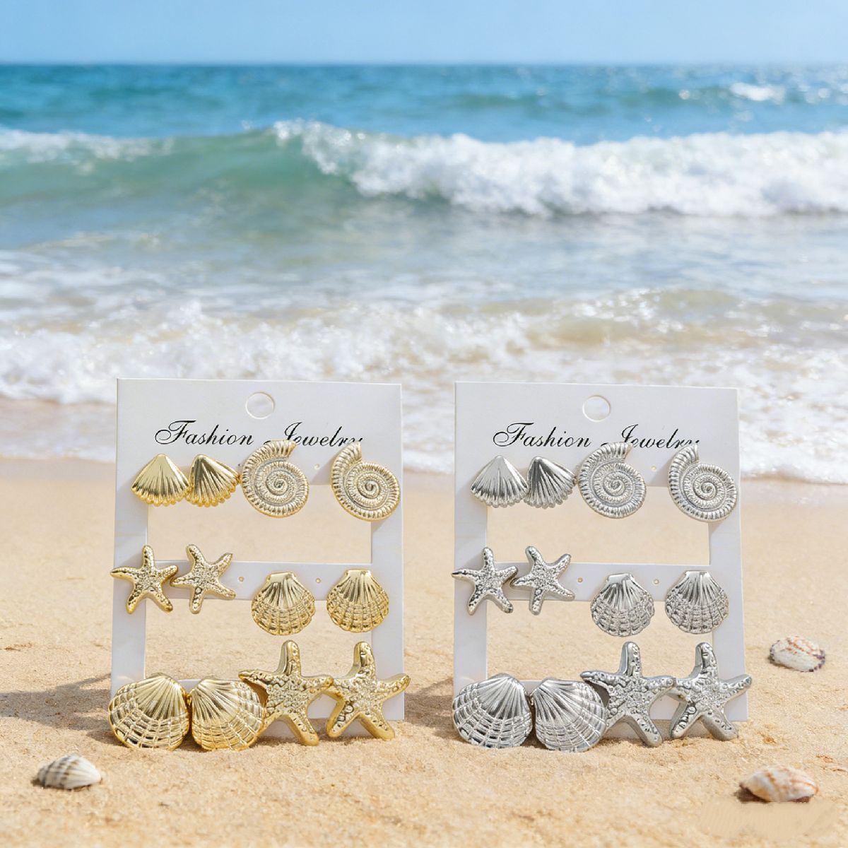 Women's Fashion High-grade Flower Starfish Heart Geometric Simple Match Stud Earrings