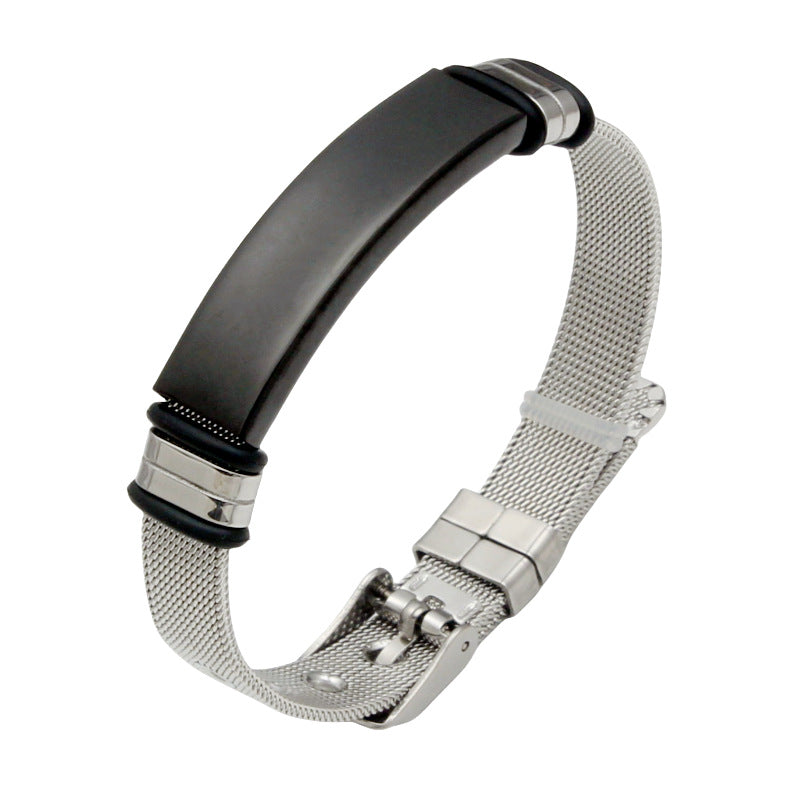 Women's & Men's Trendy Adjustable Strap Design Couple Hand Jewelry Stainless Bracelets