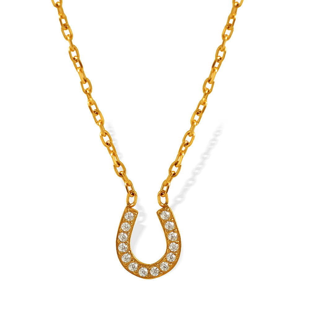 Female Titanium Steel Light Luxury Simplicity Design Full Diamond High-grade Necklaces