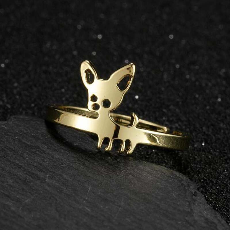 Pet Puppy Open Hollow Chihuahua Stainless Rings