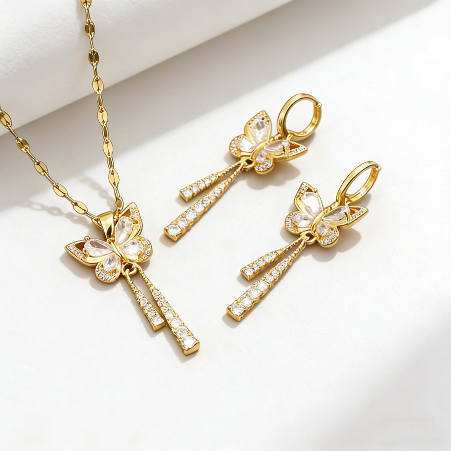 Cute Bow Tassel Female Style Exquisite Necklace