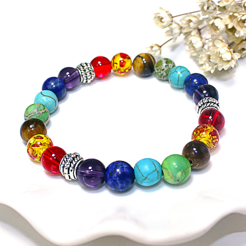 Hoop Blue Pine Jewelry Colorful Agate Lava Bracelets