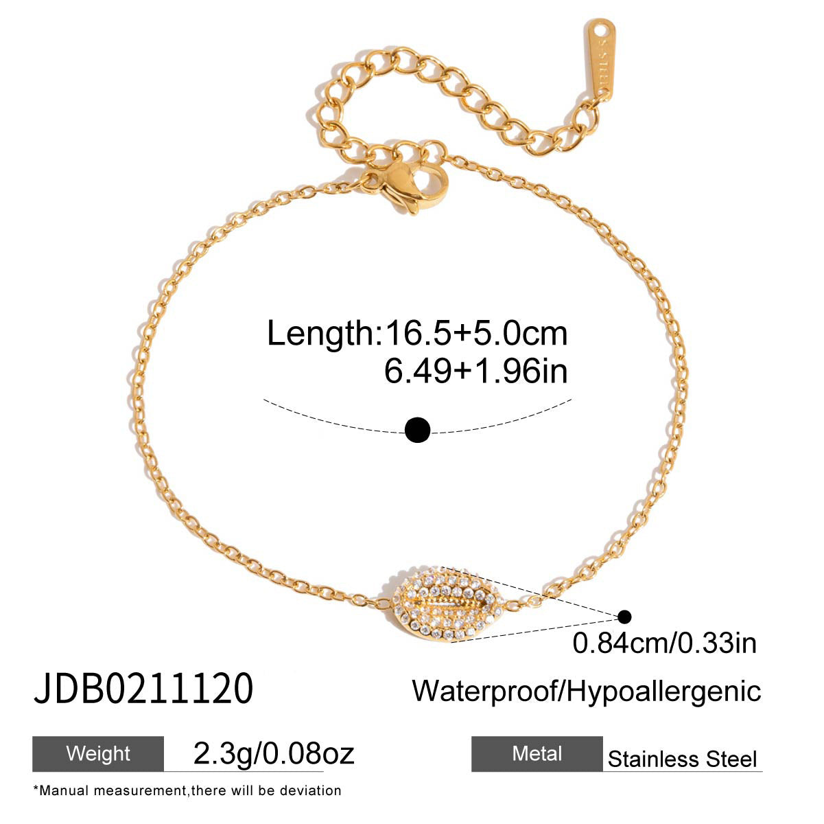 Style Gold Stainless Steel Zircon Marine Light Luxury High Necklace