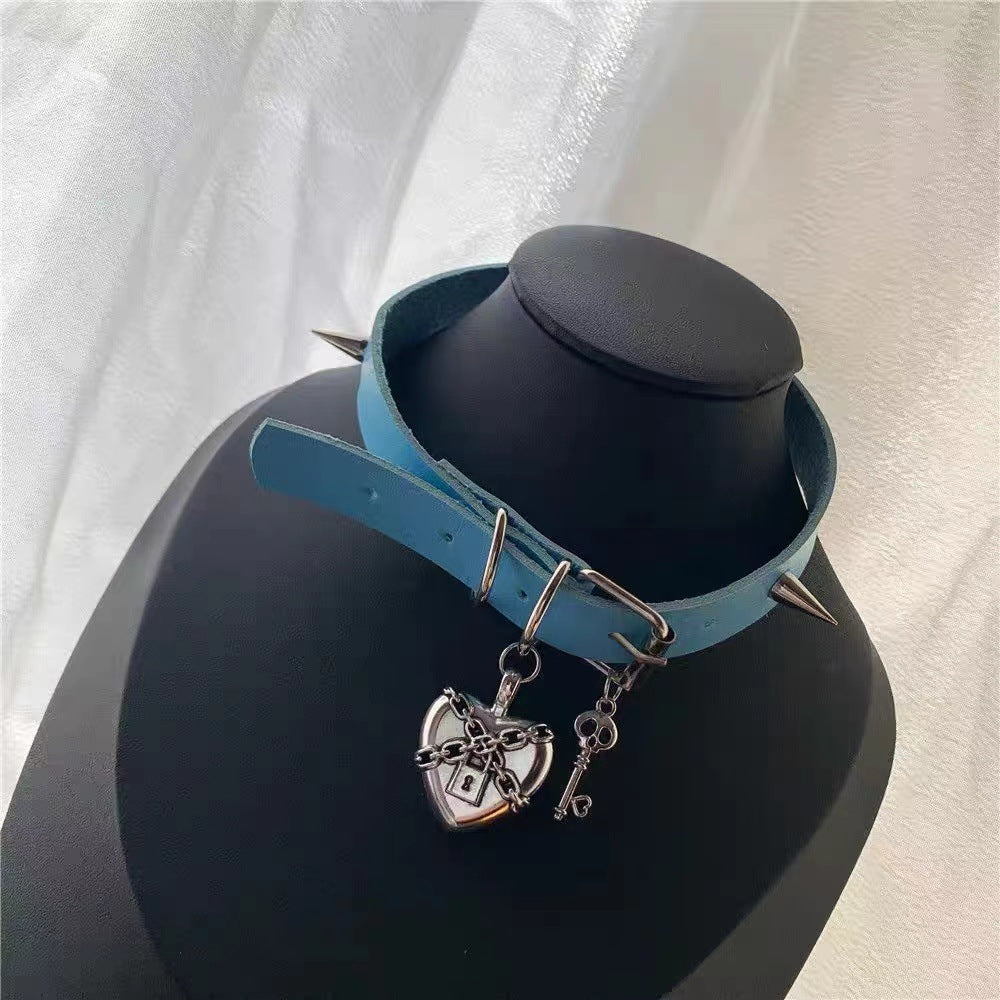 Size Leather Dark Punk Rock Niche Asian Culture Collar