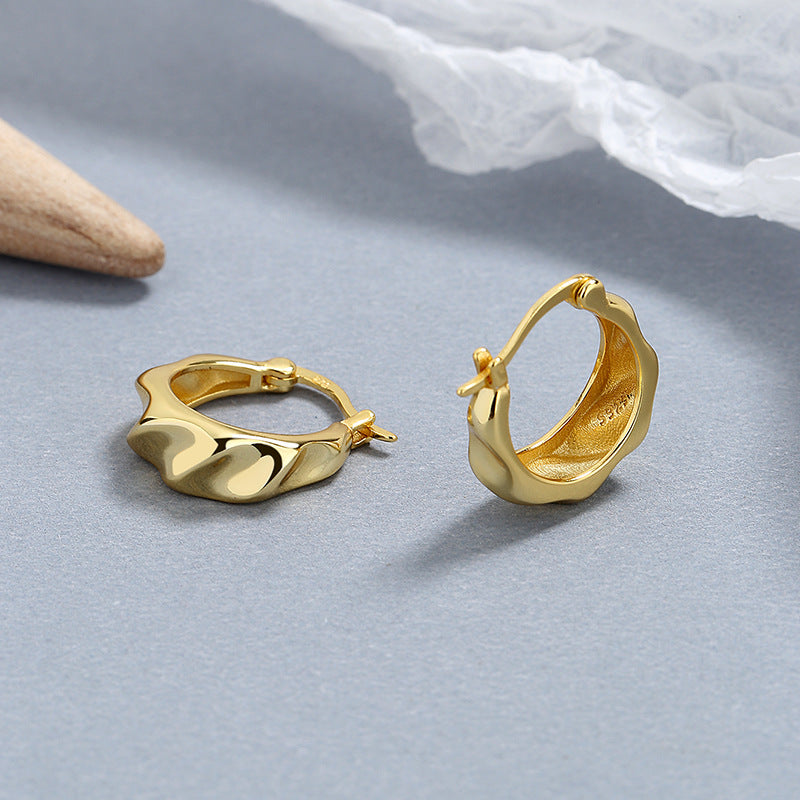 Women's Corrugated Face Fashion Ear Unique Design Rings