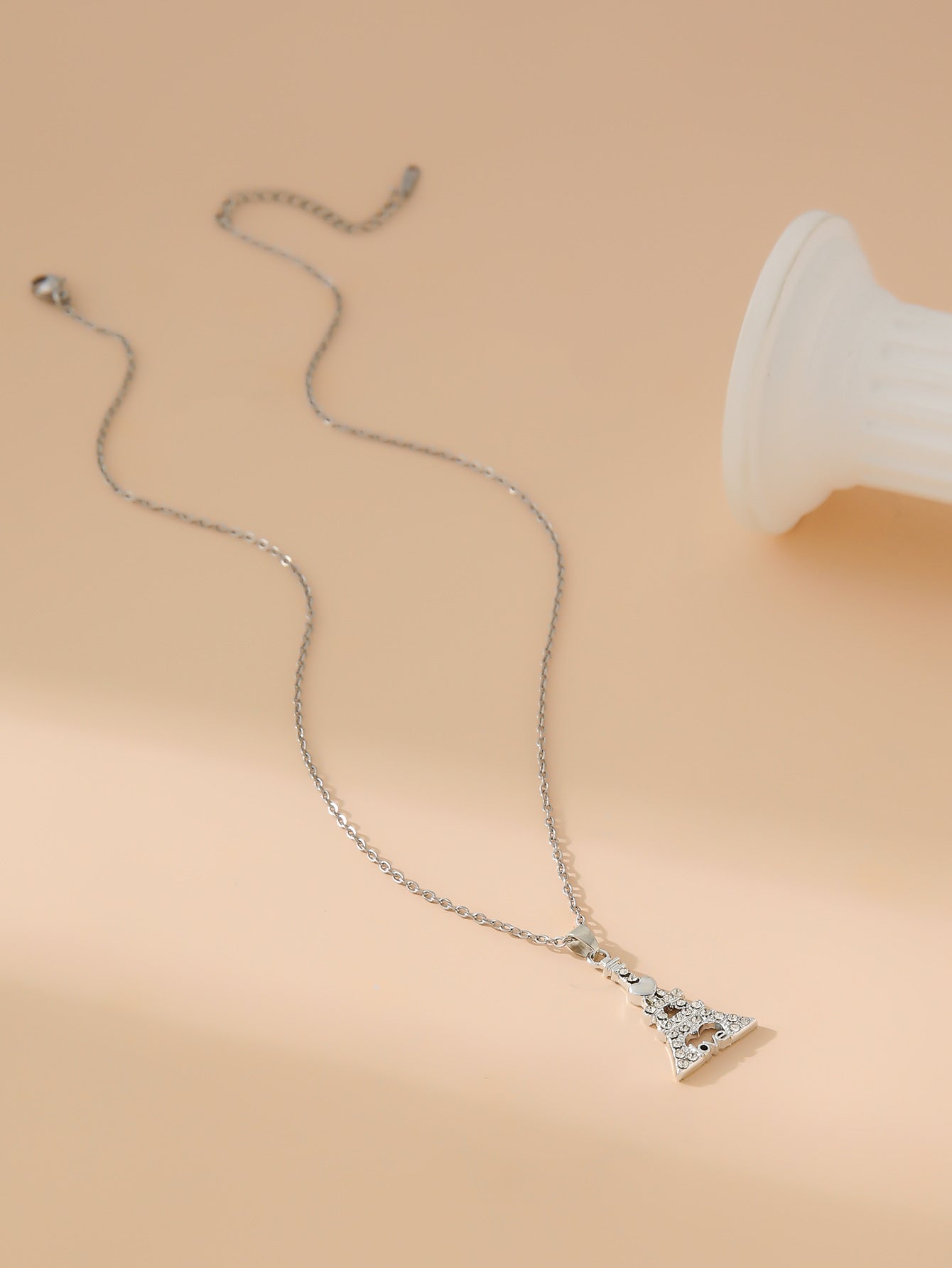 Women's Stainless Steel Diamond Four-leaf Clover Love Tower Necklaces