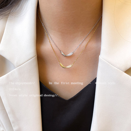 Women's Simple Commute Titanium Steel Diamond Clavicle Necklaces