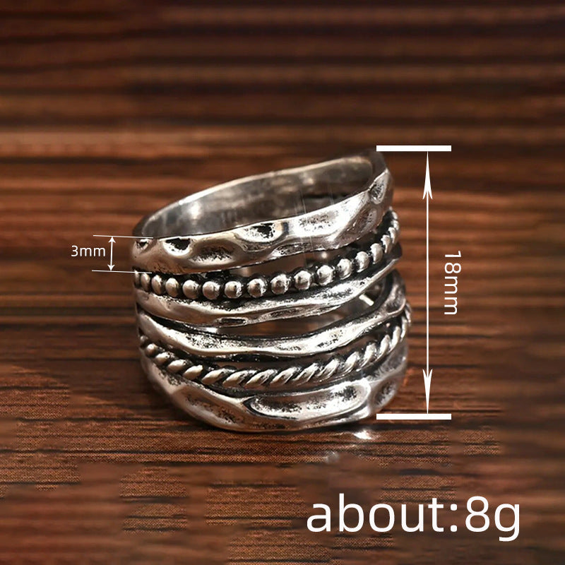 Shi Ancient Sier Retro Female Style Classical Rings