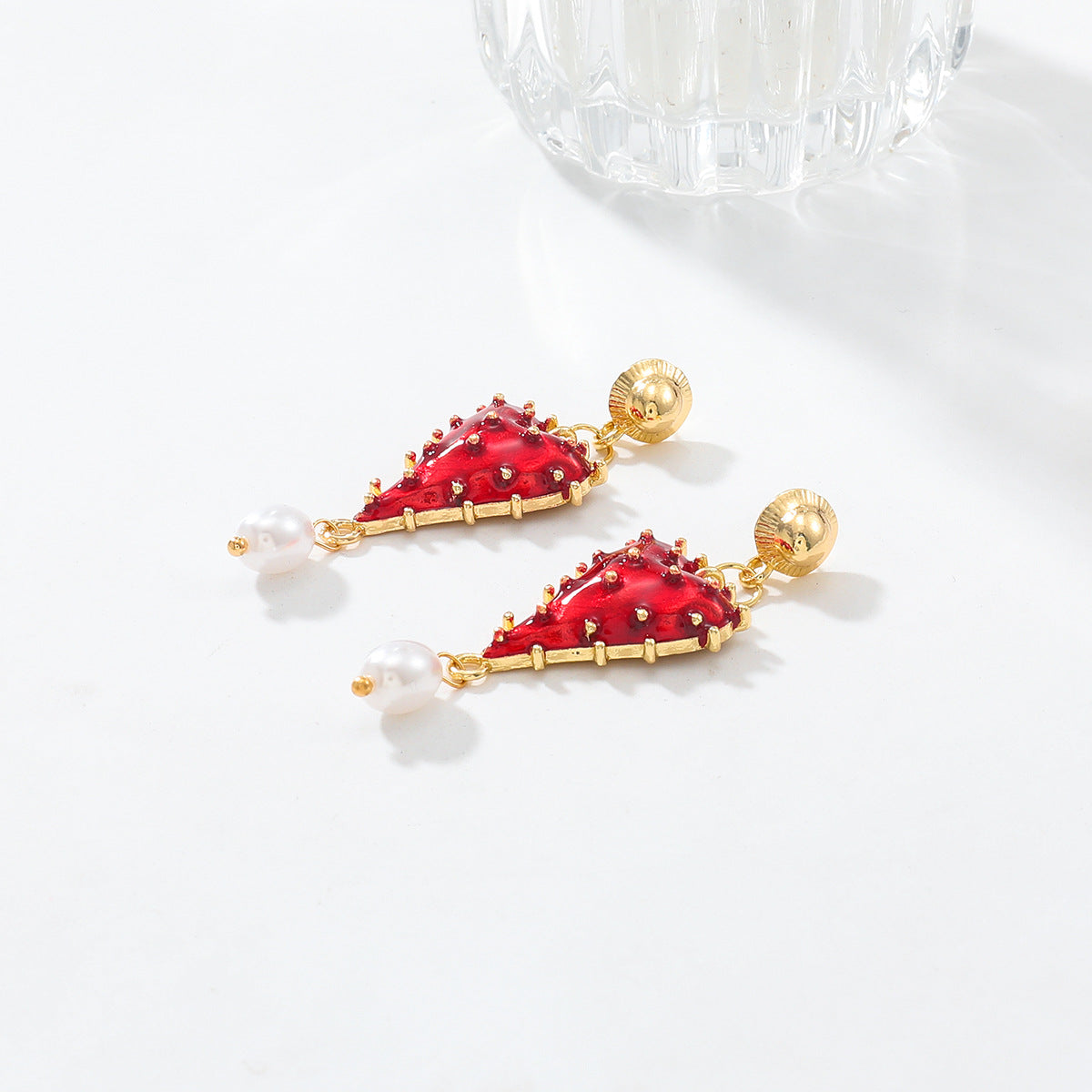 Women's Love Creative Sier Needle Baroque Pearl Earrings