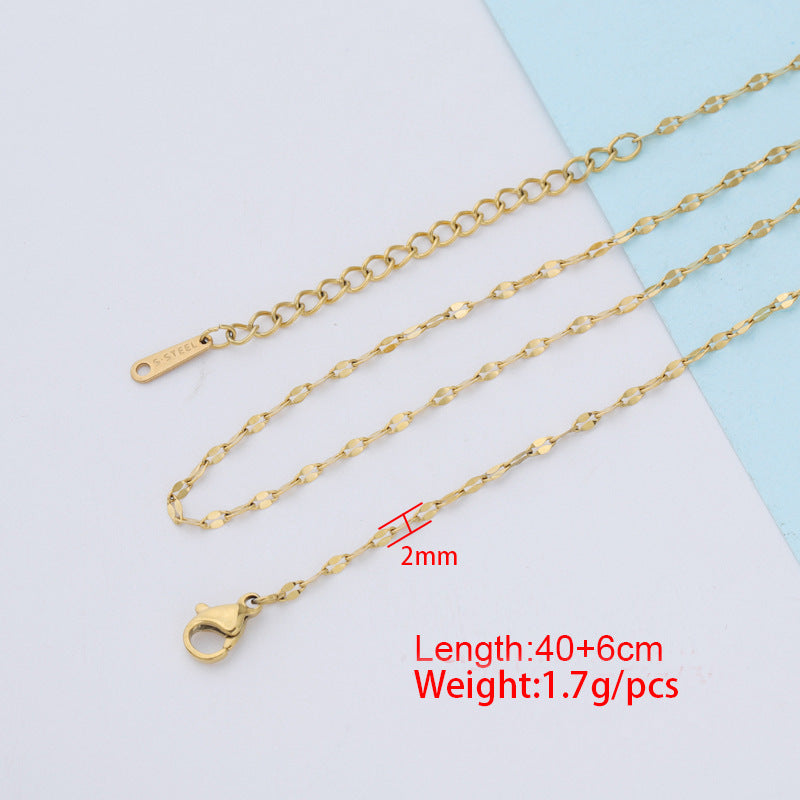 Stainless Steel Chain Lip Clavicle Basic Necklaces