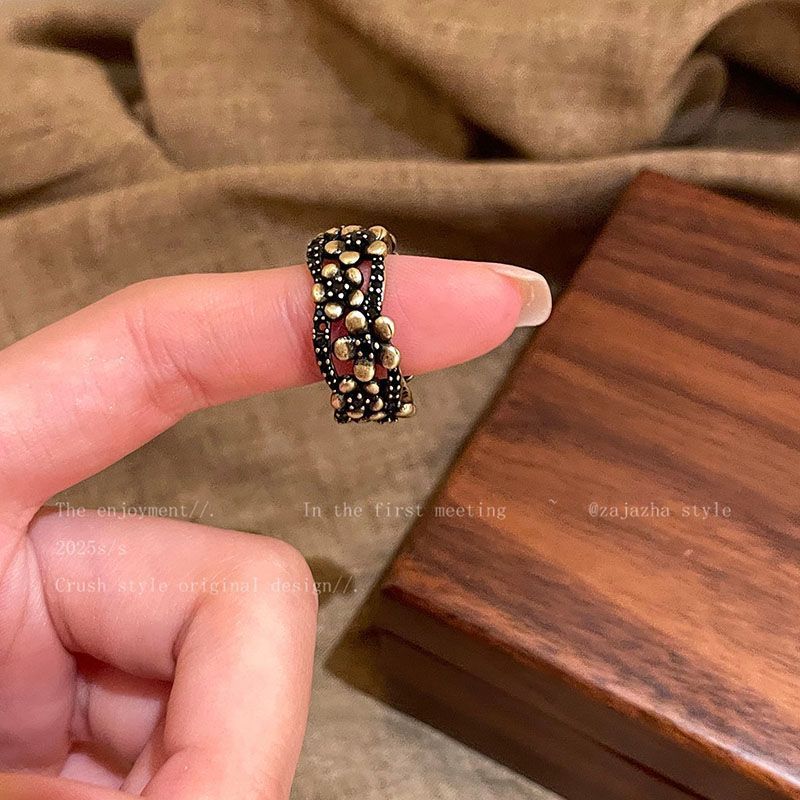 Women's Vintage Love Heart-shaped Ethnic Style Twin Index Ring