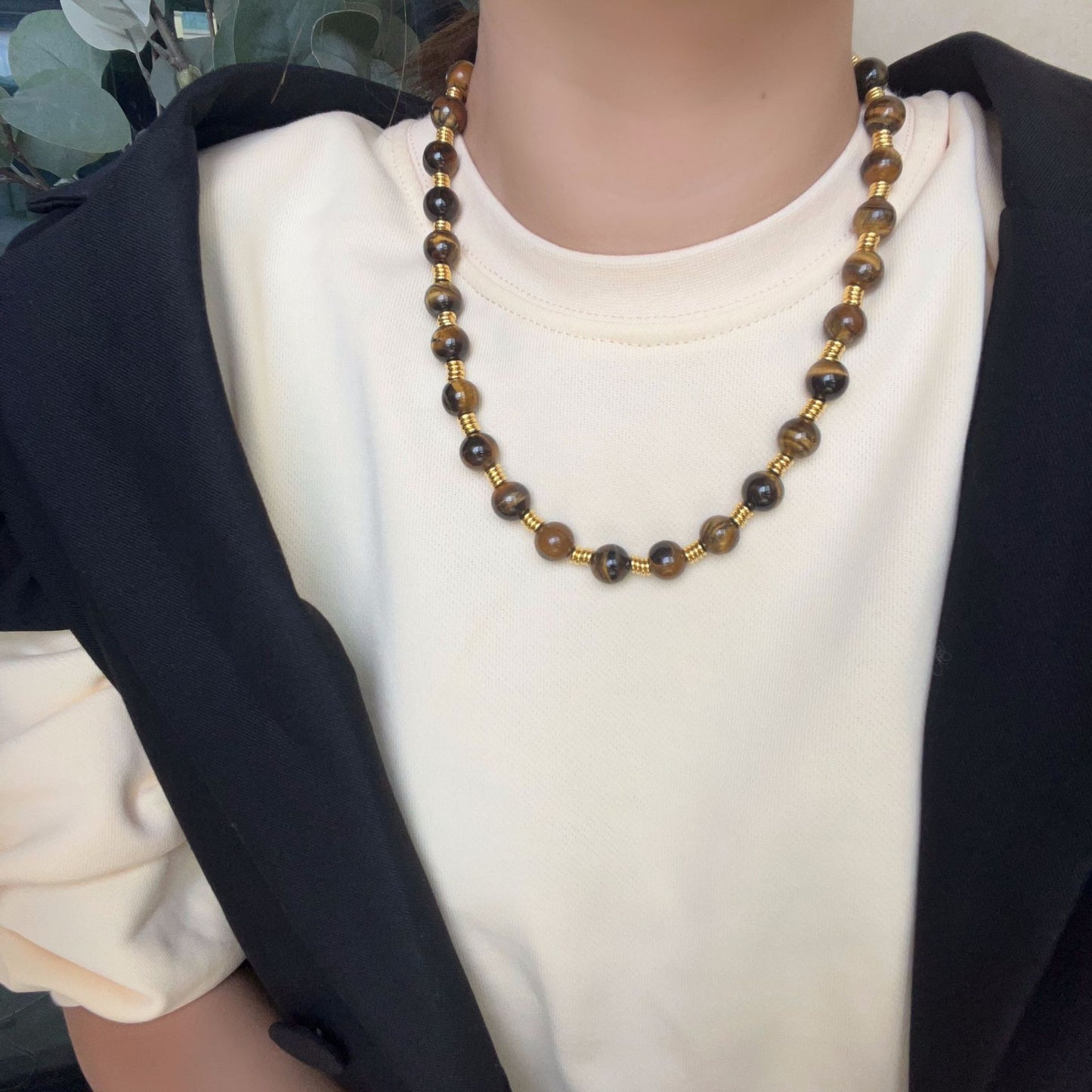 Women's Light Luxury Minority High-grade Tiger Eye Square Necklaces