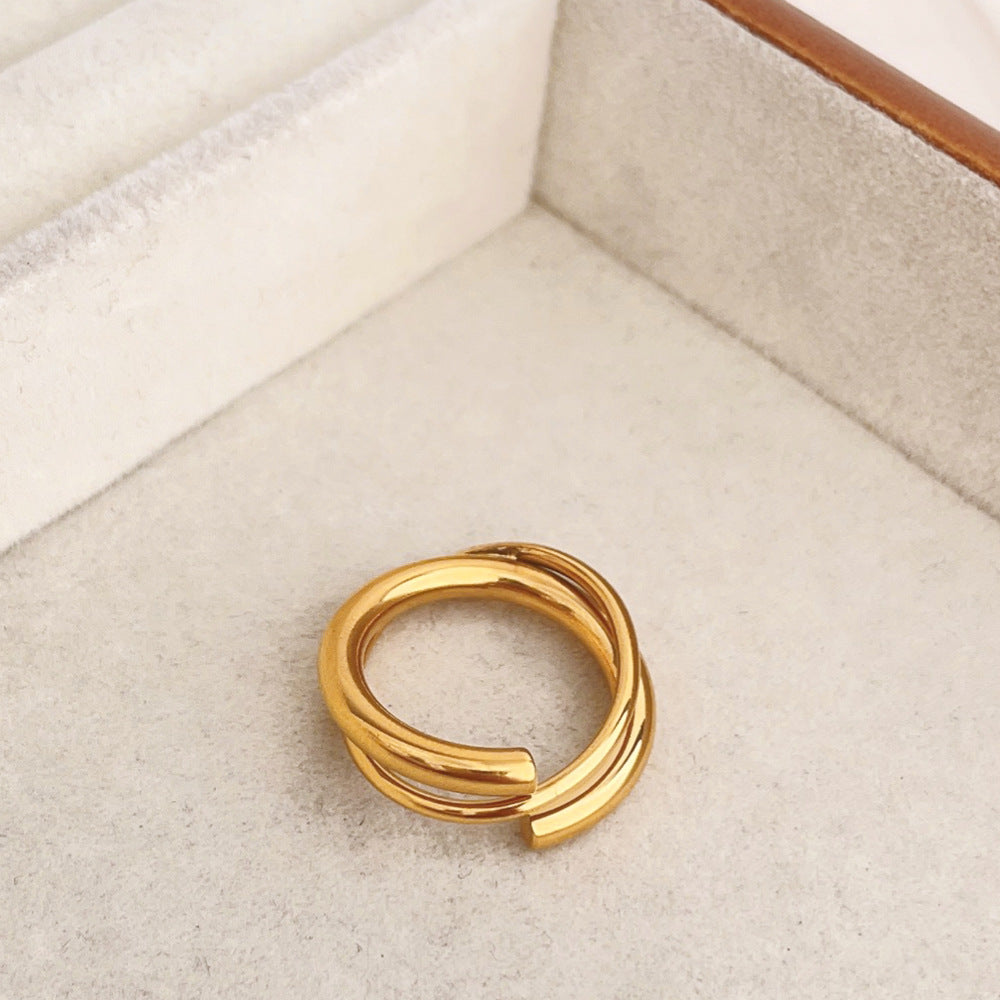 Design Line Twist Pattern Sense Titanium Steel Rings