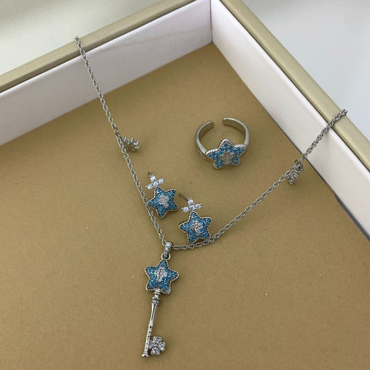 Blue Key Adjustable Exquisite High-grade Clavicle Necklaces