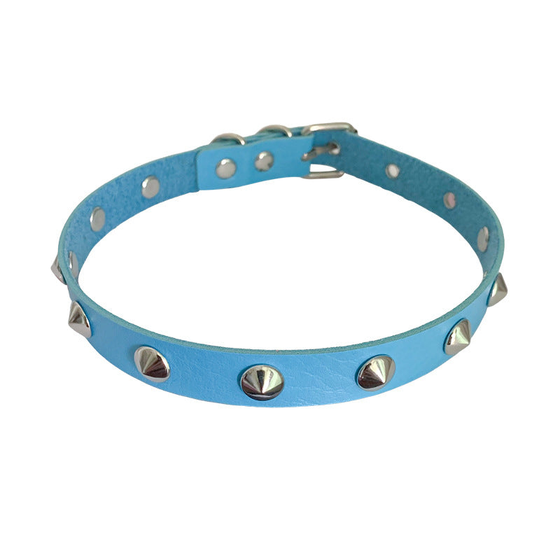 Women's Drum Spike Gothic Personality Dark Style Leather Collar