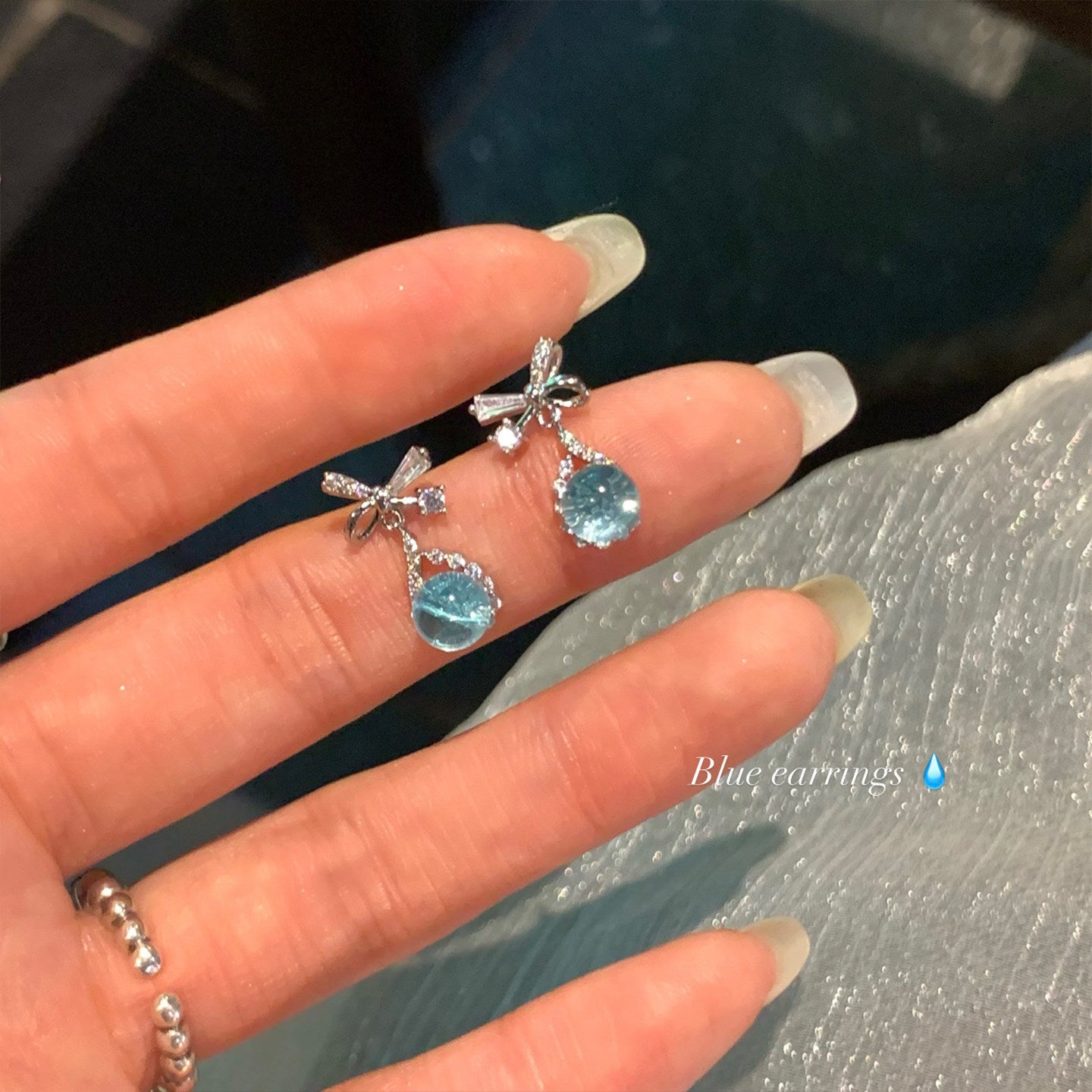 Tears Zircon Bow Light Luxury High-grade Rings