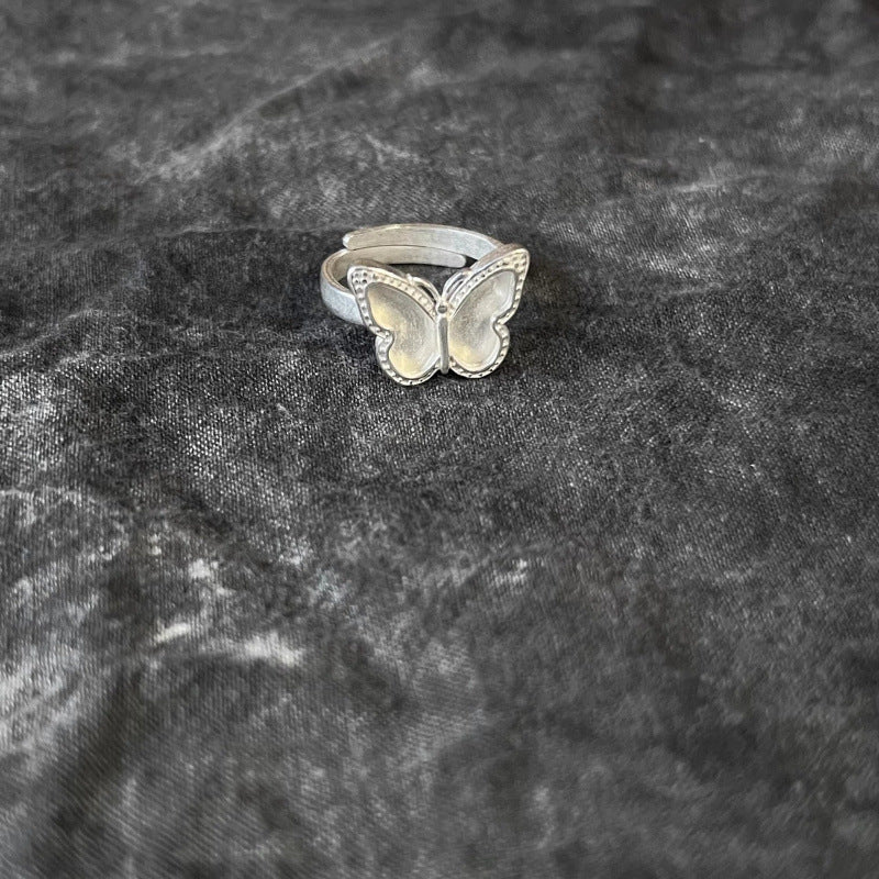 Distressed Ethnic Style Handmade Old Sier Miao Ring