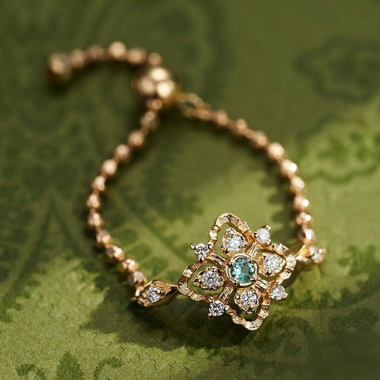 Luxury Iba Color High Imitation Emerald Adjustable Rings