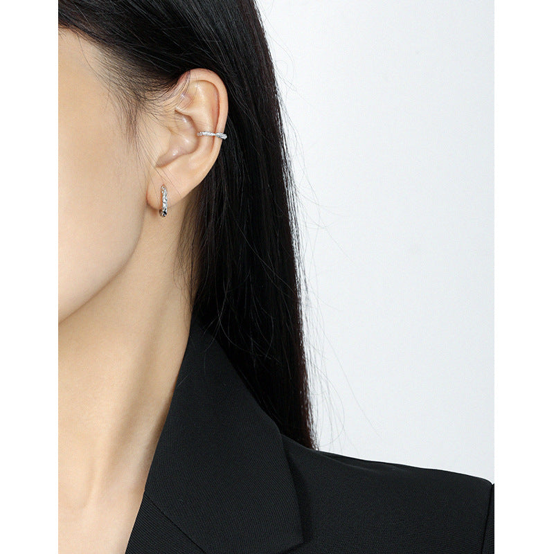 Women's Korean Niche Design Minimalist Geometric Round Textured Earrings