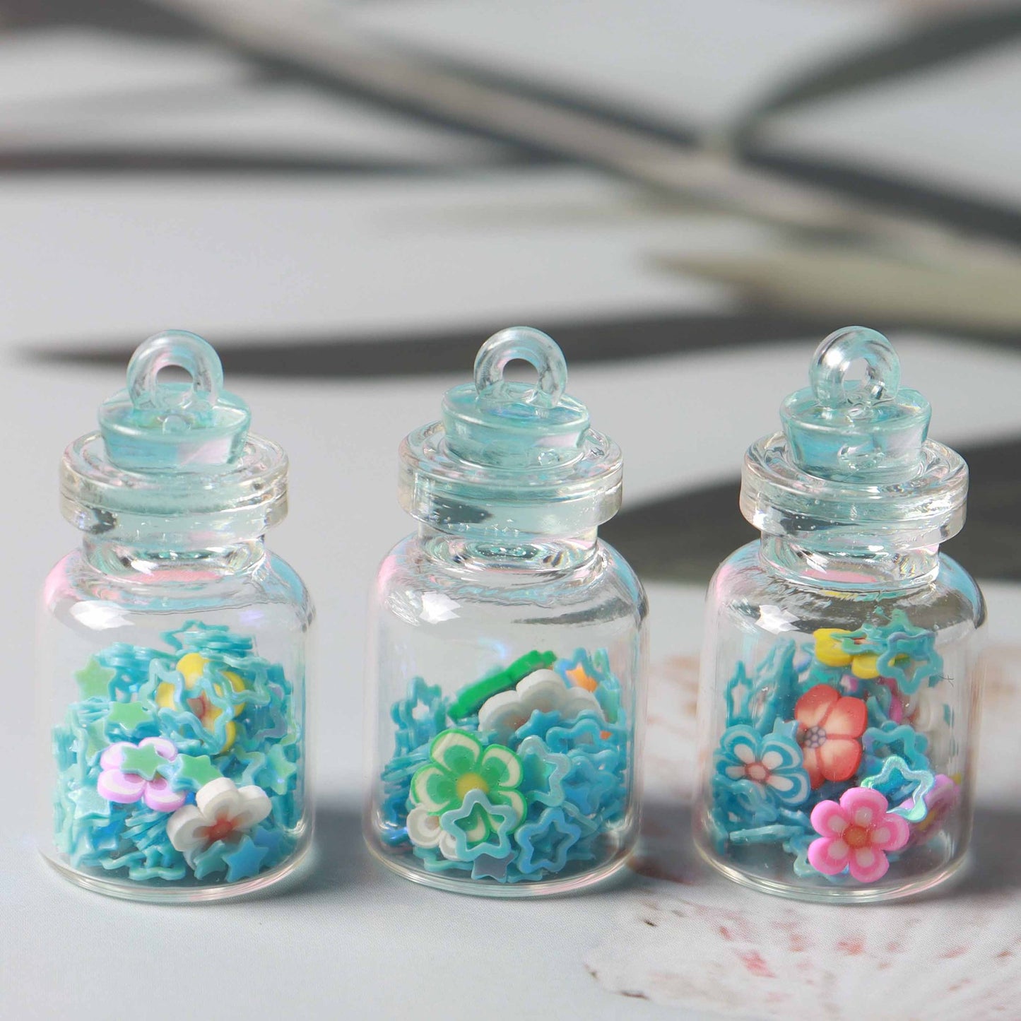 Glass Star Sequins Drift Bottle Car Decorations Jewelry Accessories