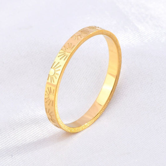 Narrow Corrosion Sunflower Little Finger Quantity Rings