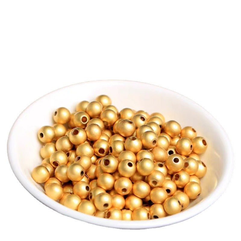 Alluvial Gold Beads Frosted Small Golden Matte Jewelry Accessories