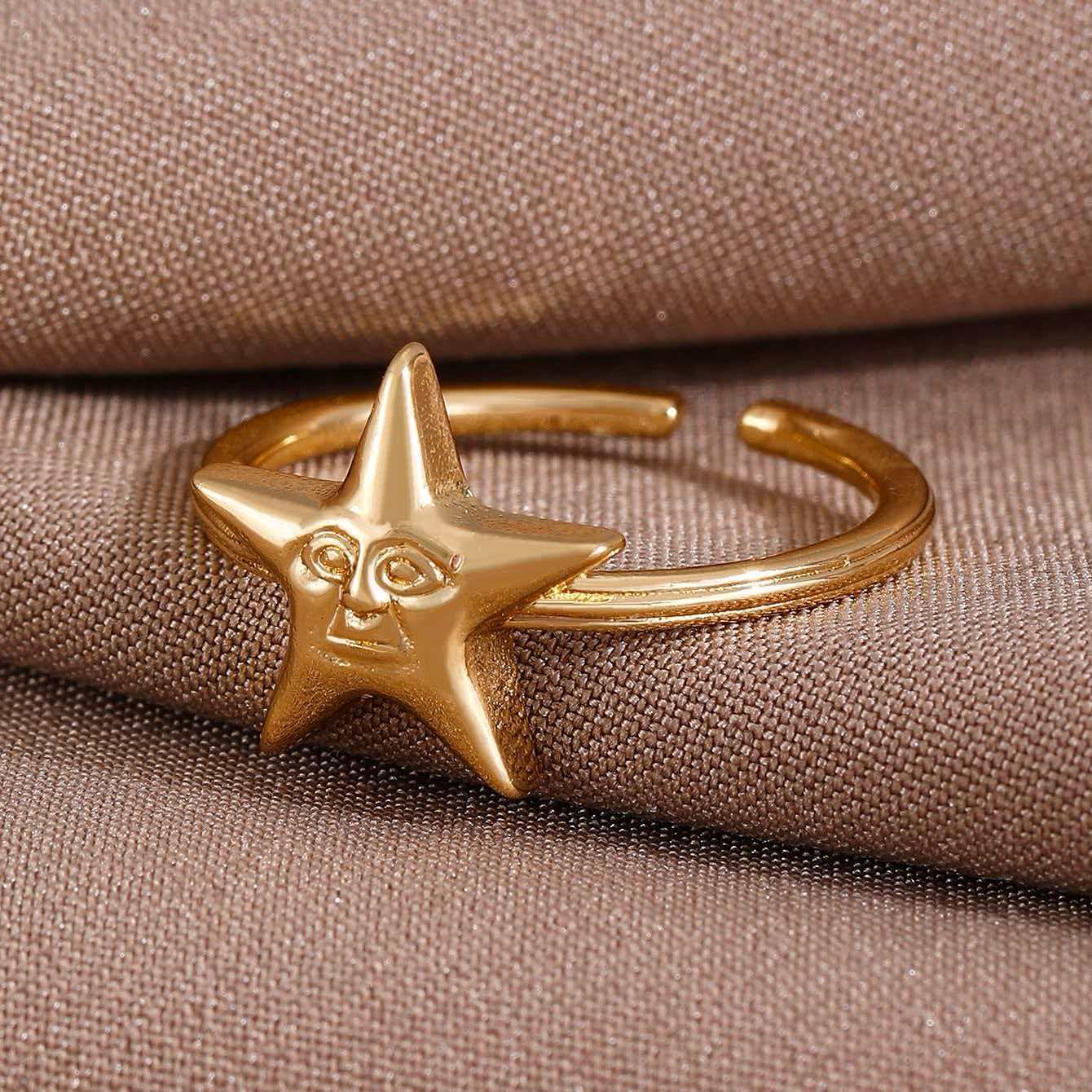 Personality Retro Design Sun Moon Twin Female Rings