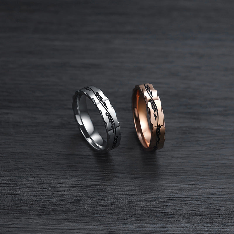 Men's Dragon Pattern Titanium Steel Personality Niche Stainless Simple Fashion Rings