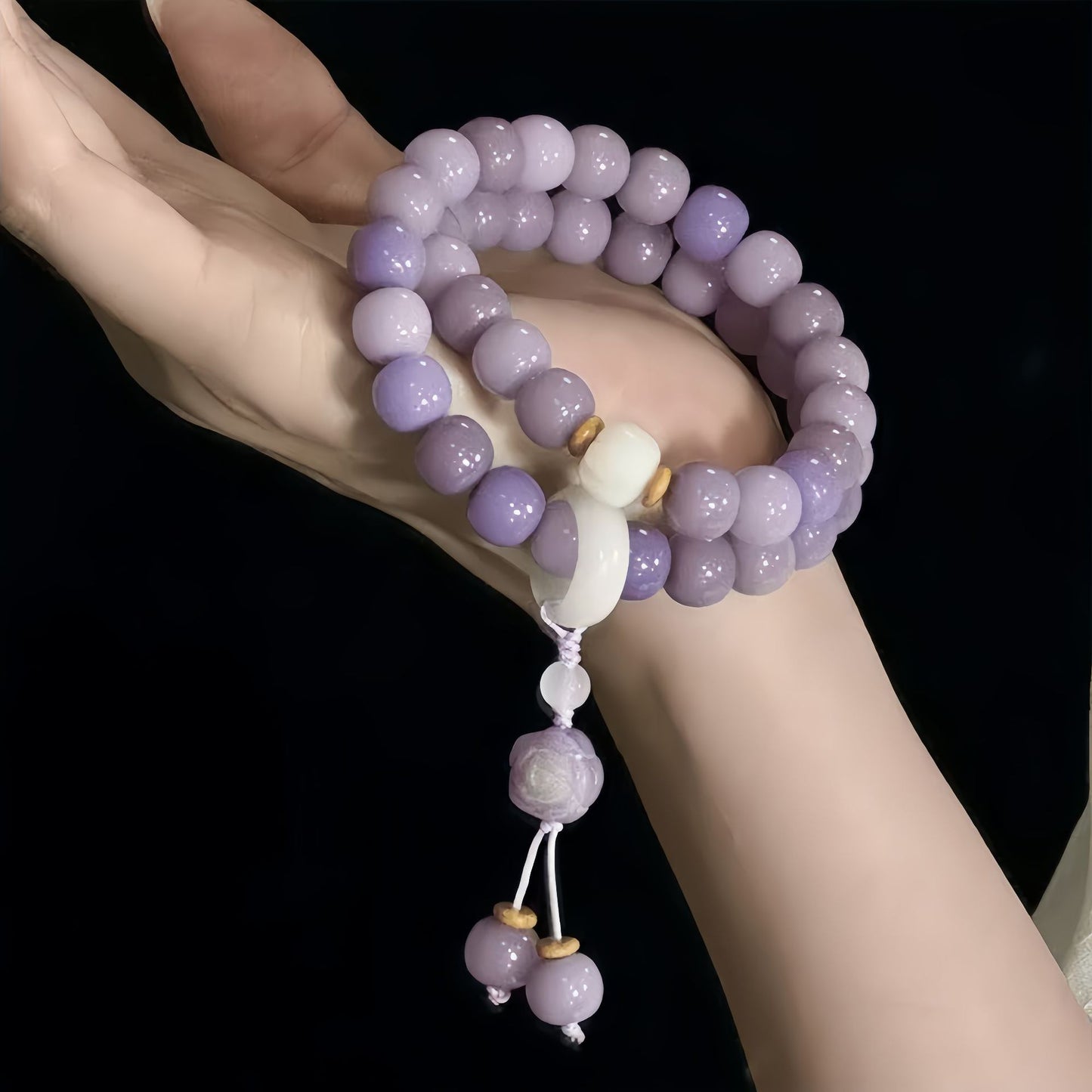 Women's Root Double Circle Crafts Seed High Oil Density Buddha Beads Bracelets