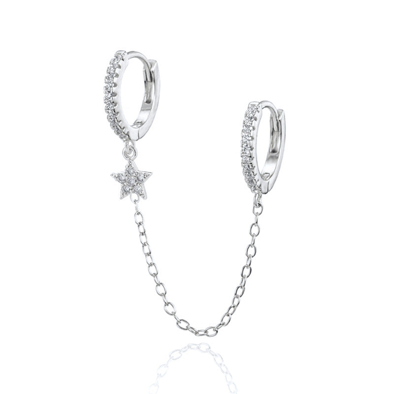 Women's Chain Double Hole Ear Fashion Trend Rings