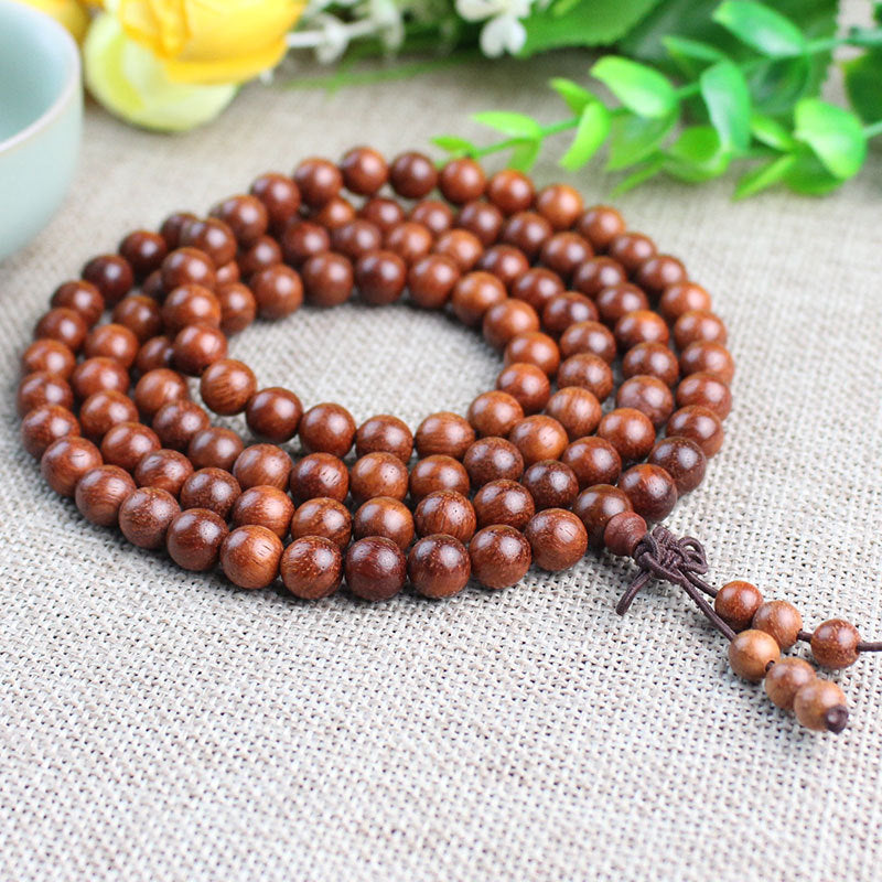 Rosewood Buddha Beads Rosary Pterocarpus Yellow Bracelet