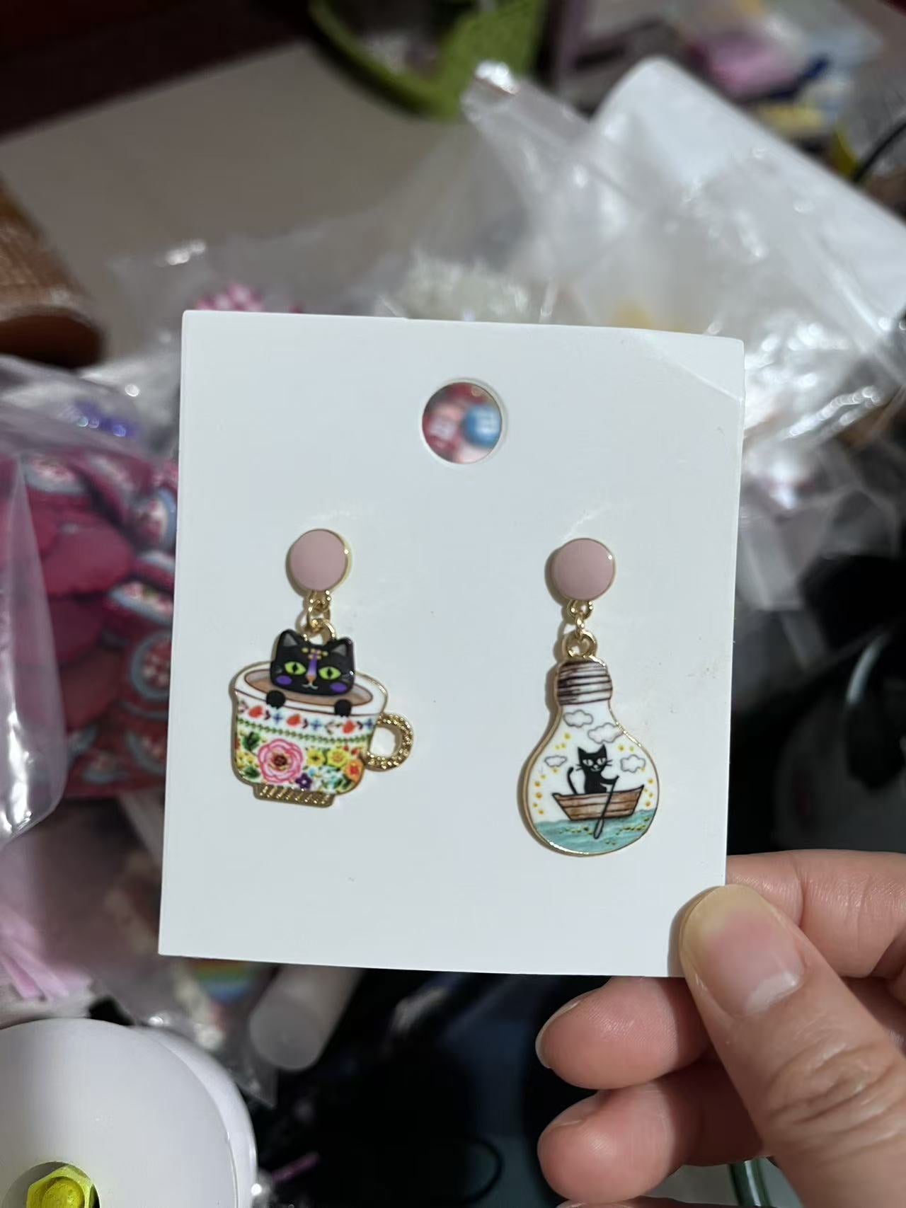 Slave Series Happy Life With Cats Earrings