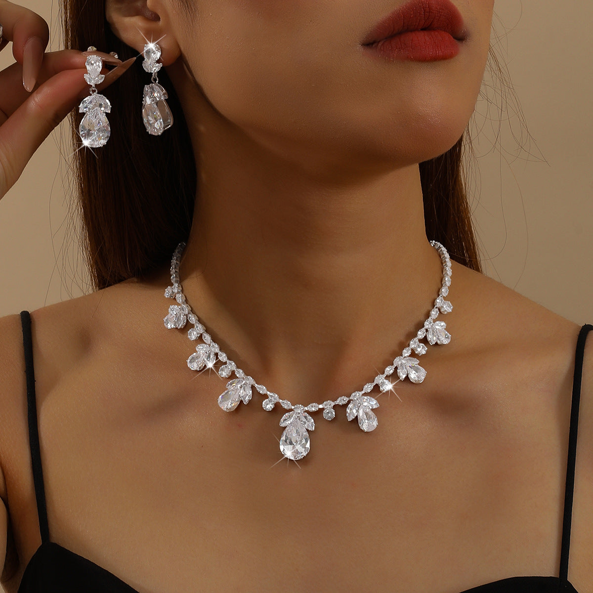 Luxury Light Elegant Zircon Bridal Classic Necklaces