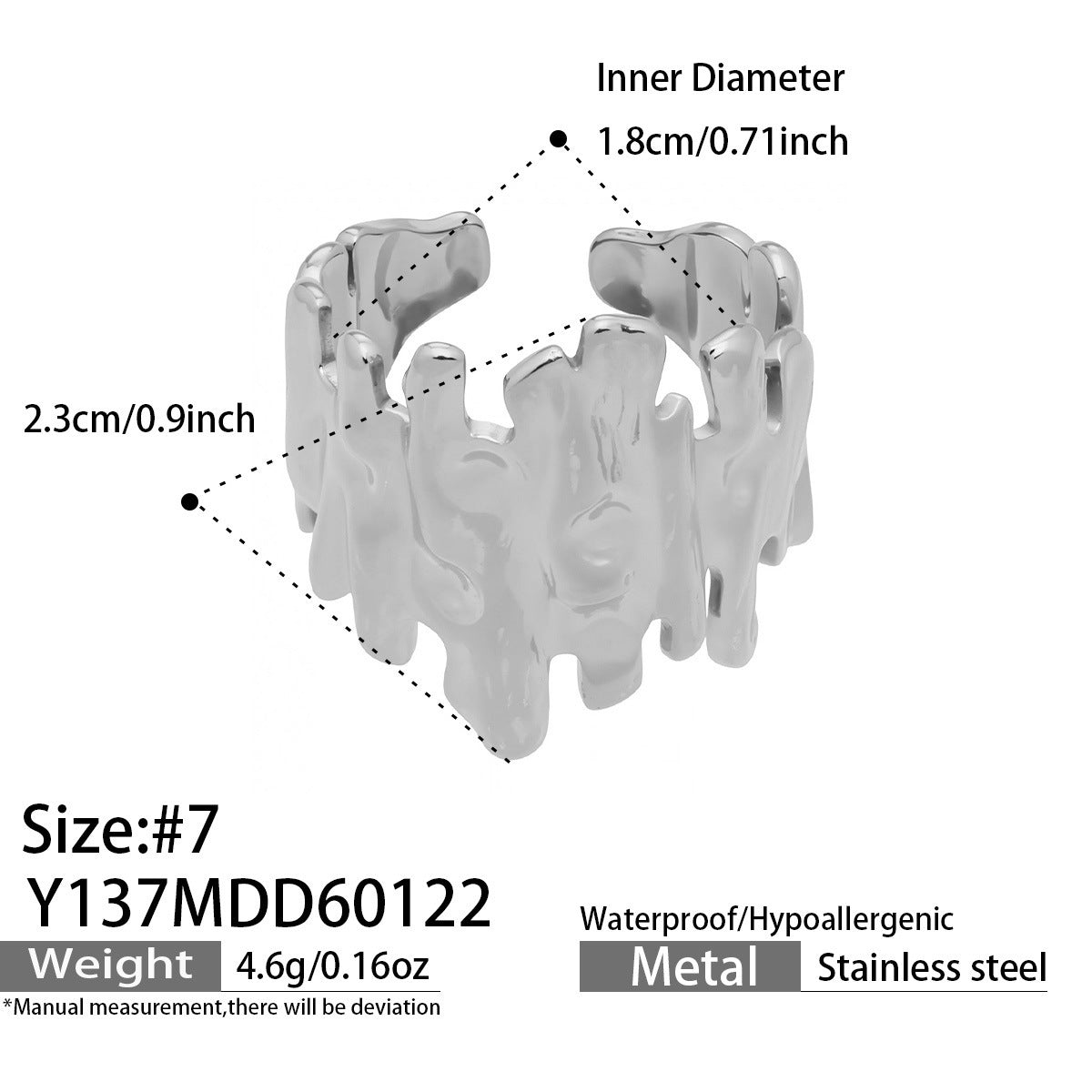 Design Geometric Stainless Steel Gold Plated Minority Fashion Rings