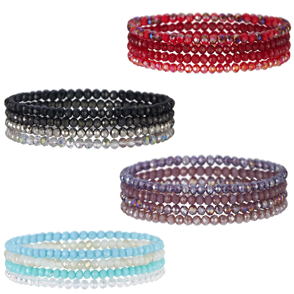 Women's String Beads Twin Elastic Niche Contrast Bracelets
