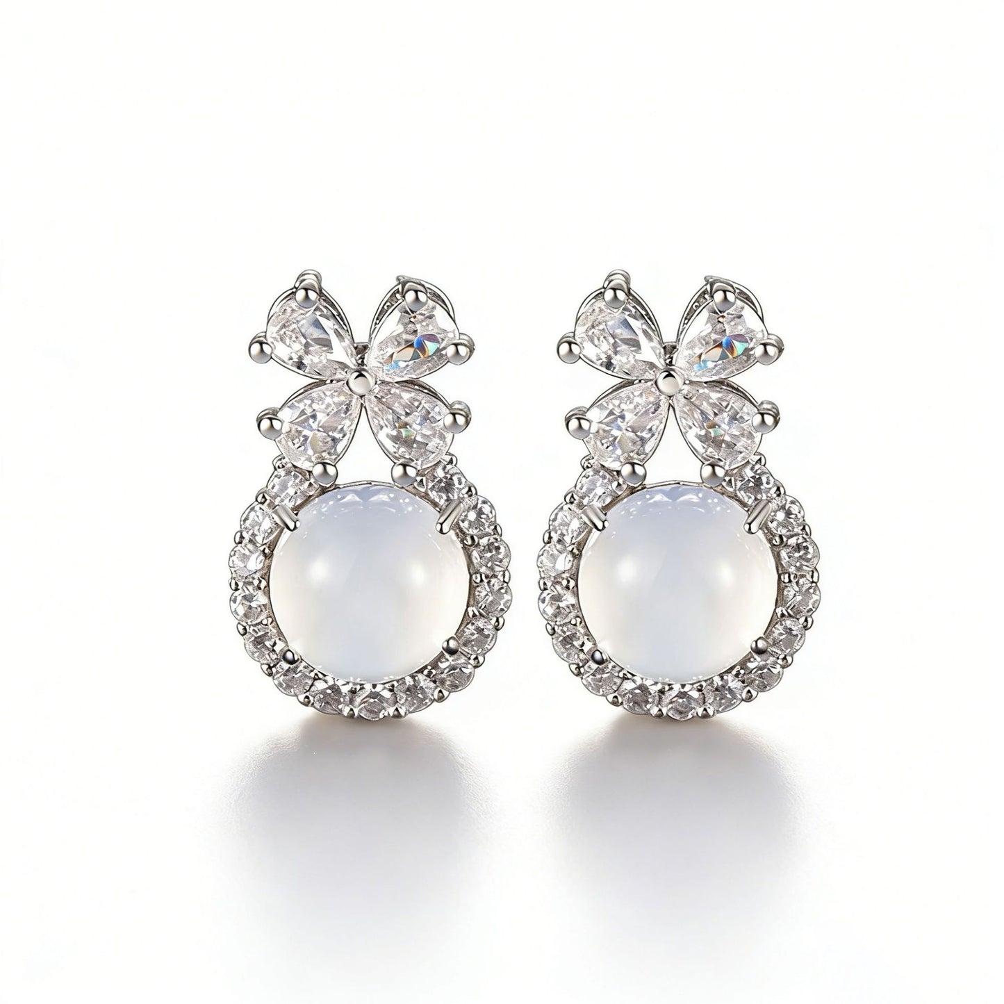 Women's Needle Exquisite Fashion Four-leaf Flower For Chinese Style Niche Design Earrings