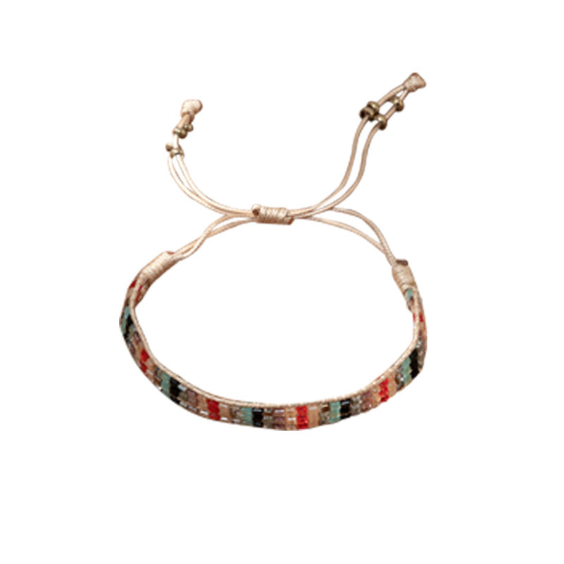 Women's Design Hand-woven Adjustable Bead Carrying Strap Bracelet