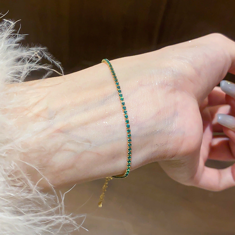 Women's Super Shiny Fine Zircon Square Light Luxury High-grade Exquisite Fashion Bracelet